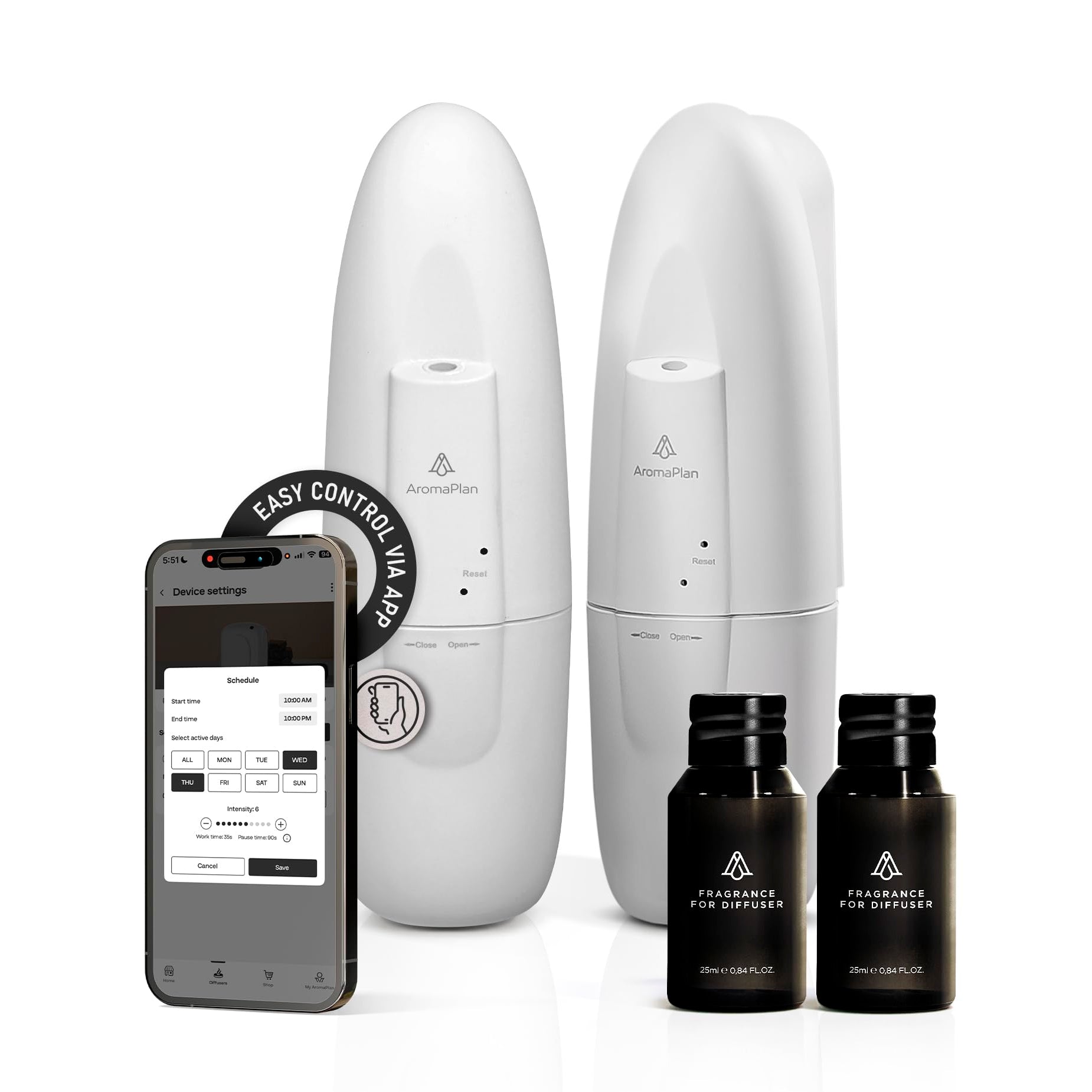 Smart Plug-in Diffuser (White - 2 Pack) - AromaPlan