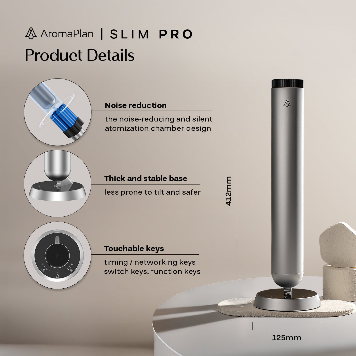 Fragrance Diffuser Slim PRO - Silver | AromaPlan