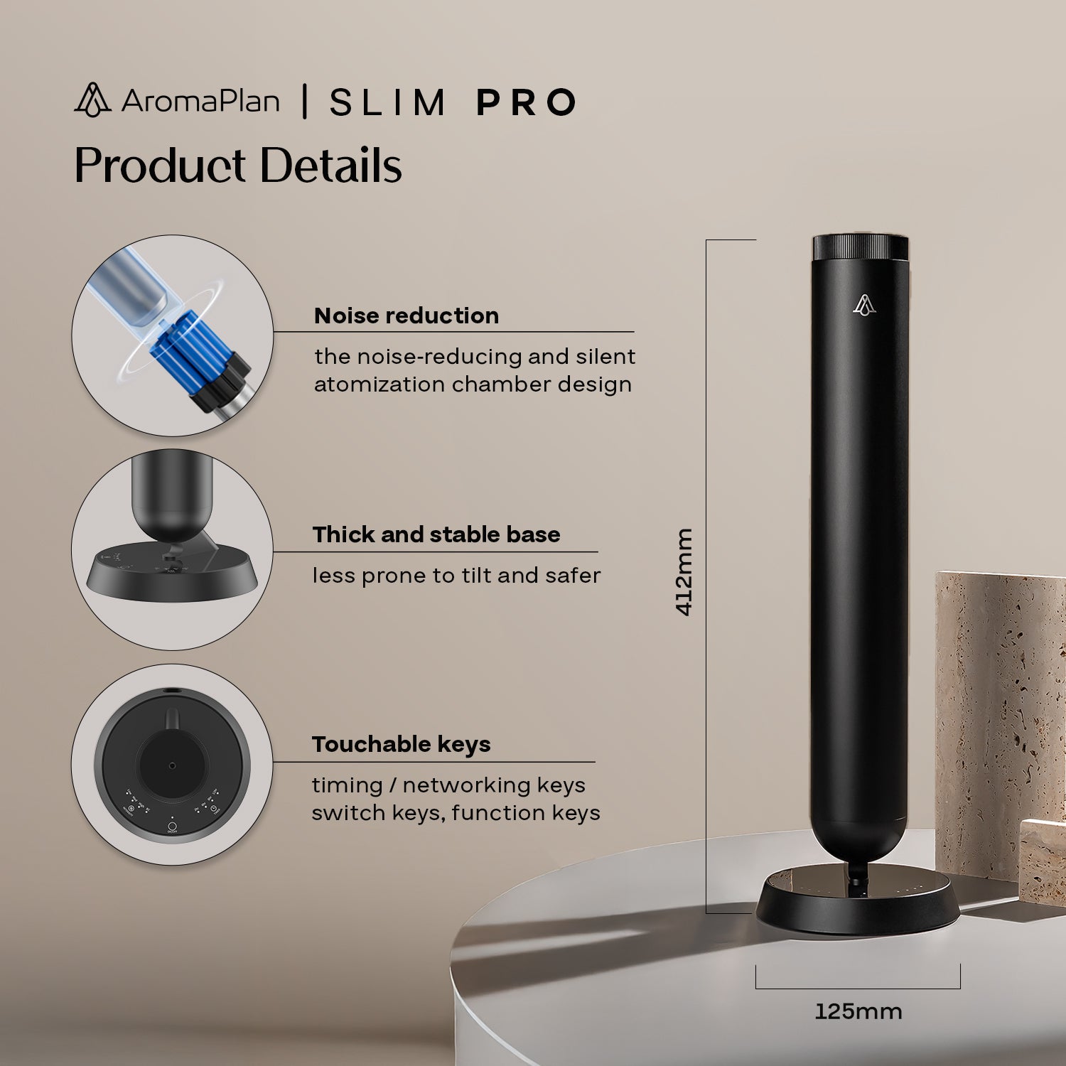 Fragrance Diffuser Slim PRO - Black | AromaPlan