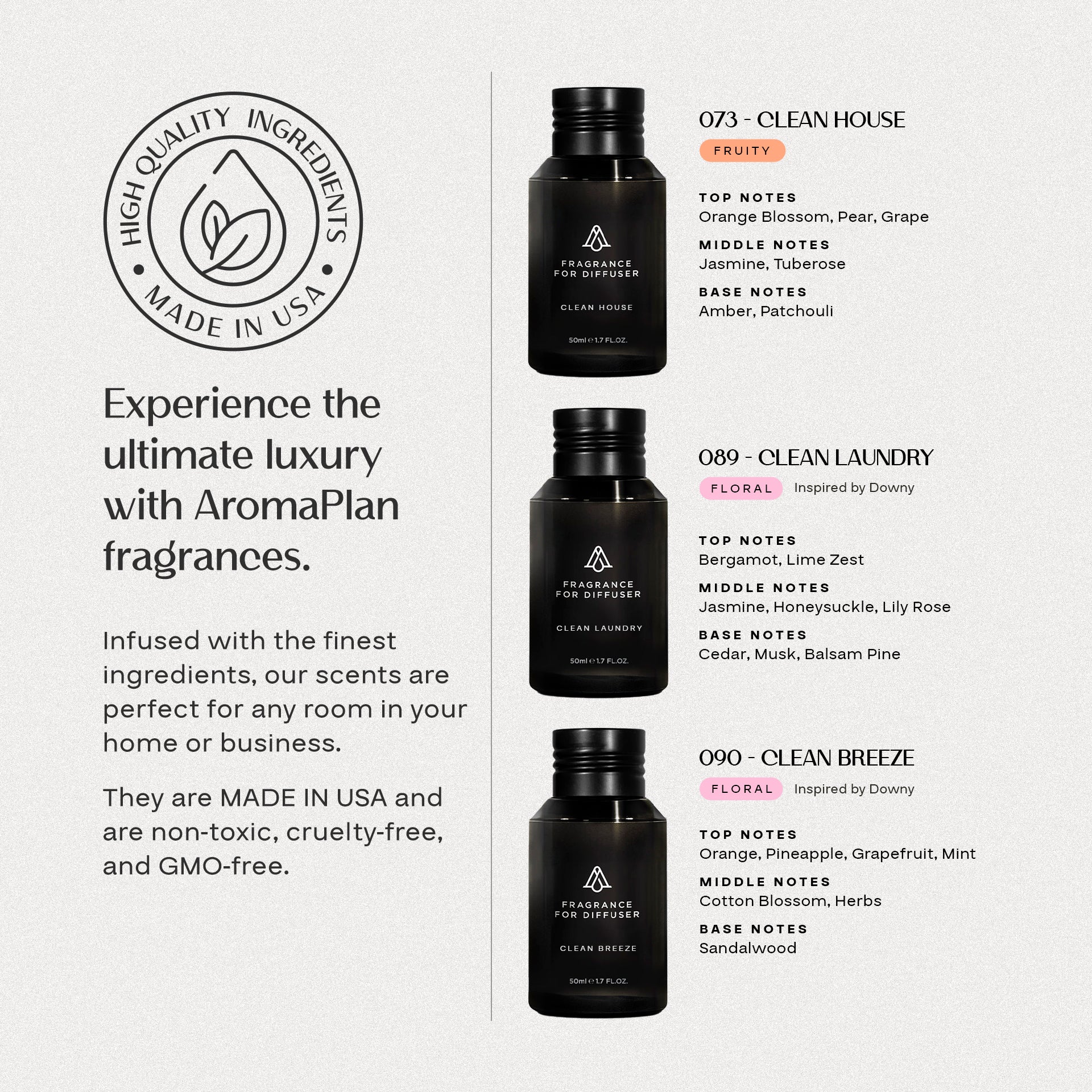 Fresh & Clean Collection - Kit 3x45ml - AromaPlan