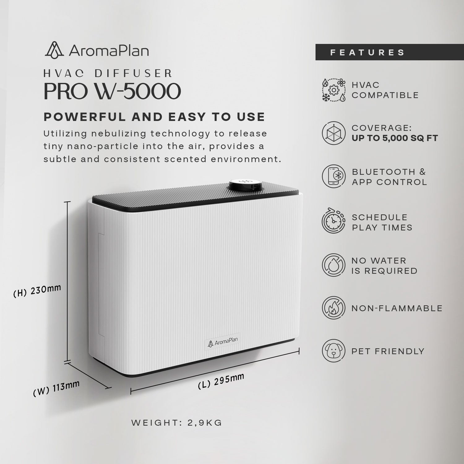 HVAC Scent Diffuser - PRO-W 5000 - AromaPlan