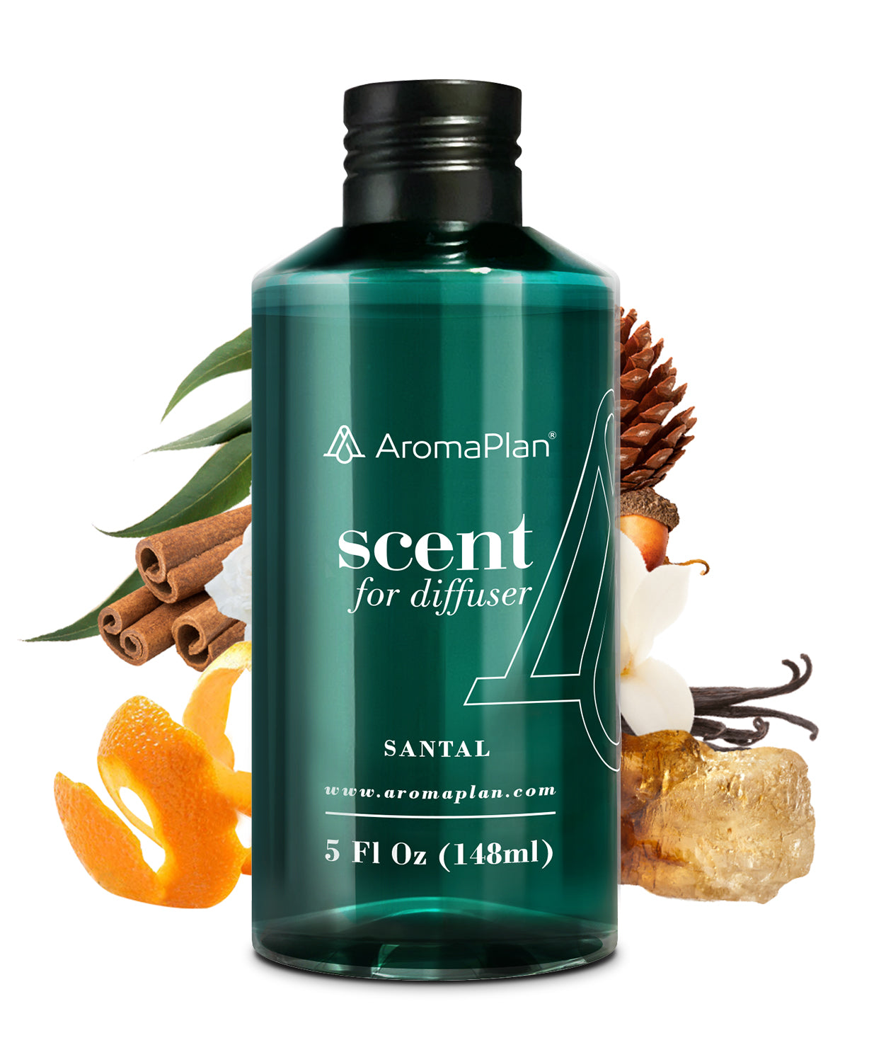 Discover the Scent Santal Fragrance - Aroma Oil for Scent Diffusers - Natural &amp; Vegan - Essential Oil Blends for Diffuser - Size: 5 Fl Oz. (148ml)