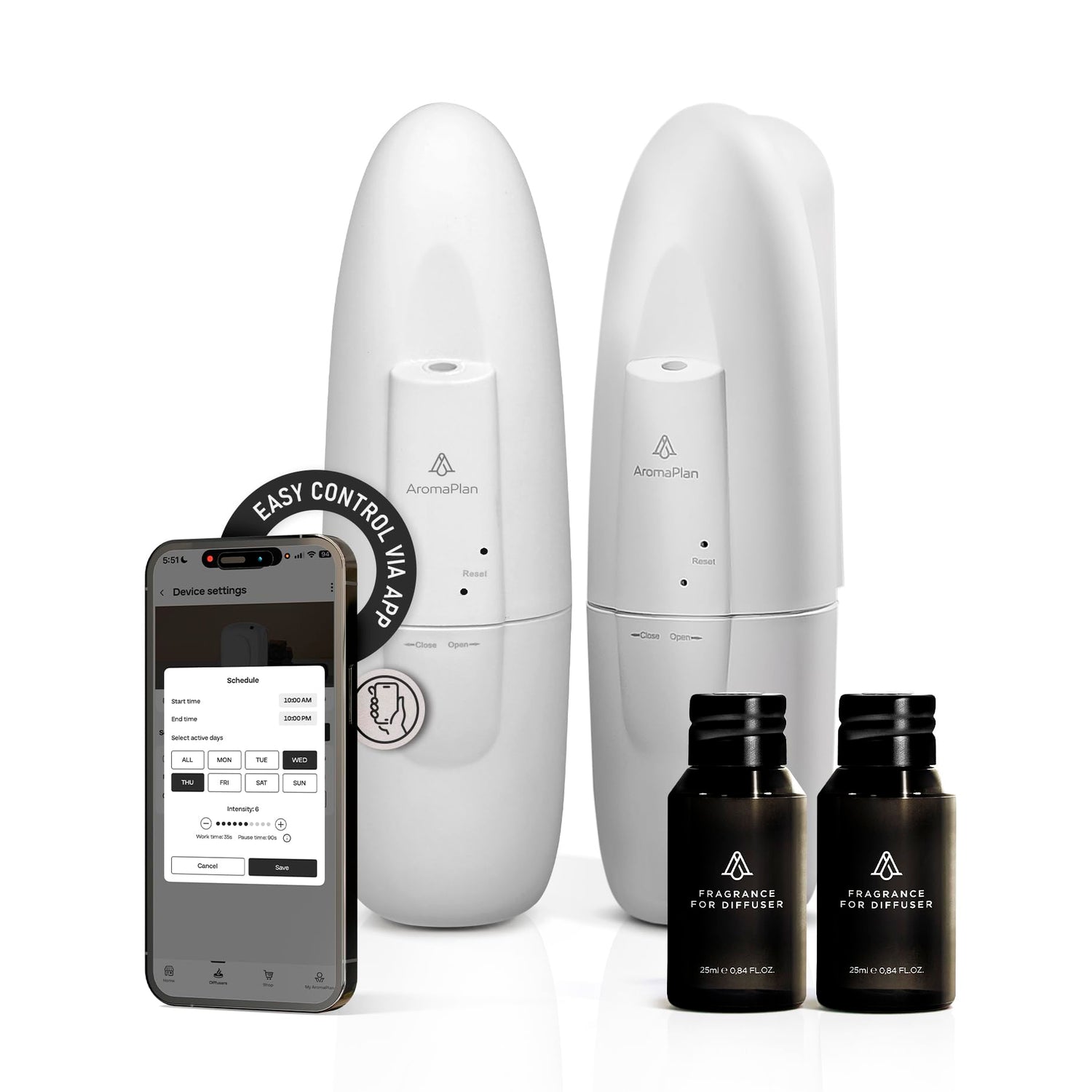 Smart Plug-in Diffuser (White - 2 Pack) - AromaPlan