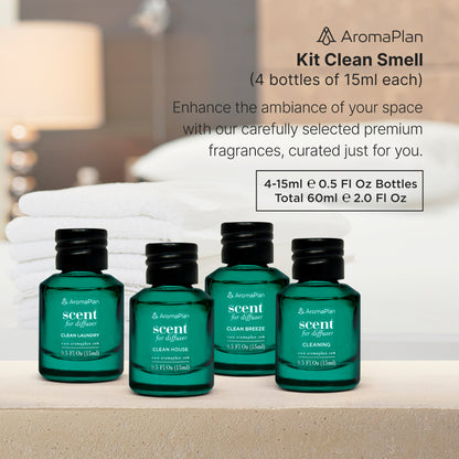 Kit Clean Smell - 4 Fragrance Dropper Bottles (15ml each)