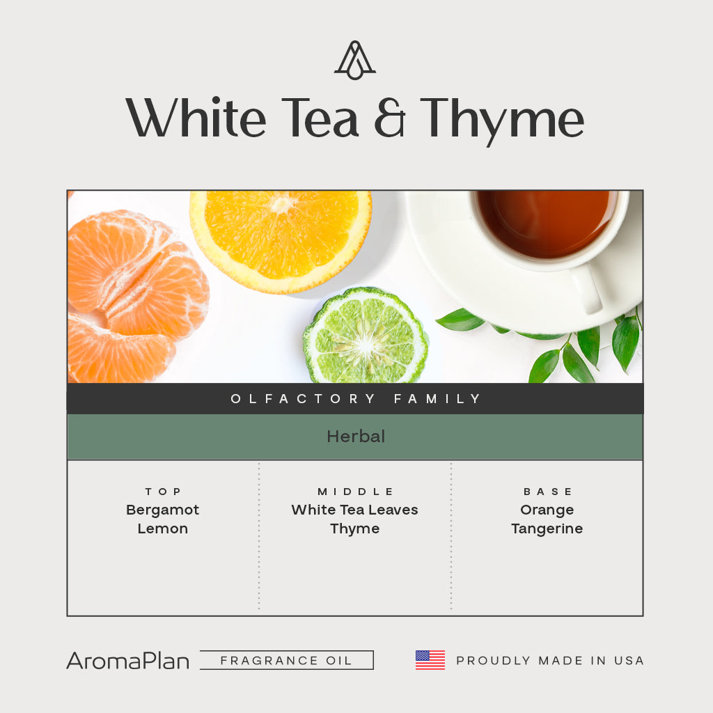White Tea &amp; Thyme Fragrance AP058 - AromaPlan